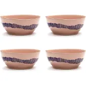 Serax Ottolenghi Feast kom S Ø15 cm 4-pack Pink stripes blue