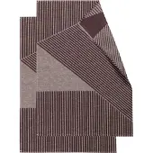 NJRD Stripes keukenhanddoek 47x70 cm 2-pack Bruin-wit