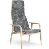 Swedese Lamino Fauteuil Eik wit gepigmenteerd / schapenvacht Scandinavian Grey (grijs)