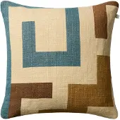 Chhatwal & Jonsson Aman kussenhoes 50x50 cm Heaven blue-taupe-khaki