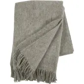 Klippan Yllefabrik Gotland wollen plaid 130x200 cm Natuurgrijs