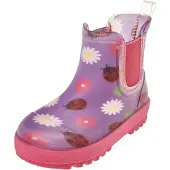 Playshoes Regenlaarzen 'Marienkäfer' lavendel / framboos / donkerrood / offwhite