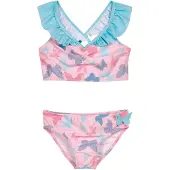 Playshoes Bikini 'Schmetterlinge' blauw / hemelsblauw / rosa / framboos