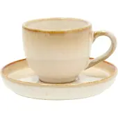 Bitz espressokop met schotel 7 cl Roomwit