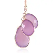 Cavill - Zilveren Hanger RosEGoud Verguld - 26 1 ct Lavendel Chalcedoon Briolette - 925 Sterling Zilver - Elegante Dames Hanger - Uniek Sieraad