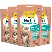 GimCat 4x Kattensnack Nutri Dental Bites 40 Gr