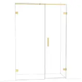 Maxaro Diamond Douchedeur | 135 cm Lichtgoud Helder glas Draaideur