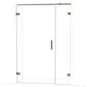 Maxaro Diamond Douchedeur | 135 cm Glanzend koper Helder glas Draaideur