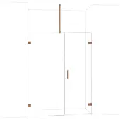 Maxaro Diamond Douchedeur | 155 cm Glanzend koper Helder glas Draaideur