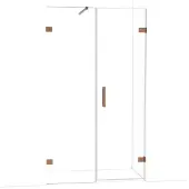 Maxaro Diamond Douchedeur | 115 cm Glanzend koper Helder glas Draaideur