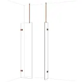 Maxaro Diamond Inloopdouche | 50x30 cm Glanzend koper Helder glas 2 vaste wanden