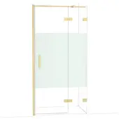 Maxaro Diamond Douchedeur | 100 cm Lichtgoud Helder met matte strook Draaideur