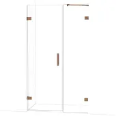 Maxaro Diamond Douchedeur | 115 cm Glanzend koper Helder glas Draaideur