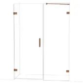 Maxaro Diamond Douchedeur | 145 cm Glanzend koper Helder glas Draaideur