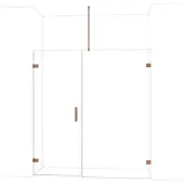 Maxaro Diamond Douchedeur | 185 cm Glanzend koper Helder glas Draaideur