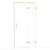 Maxaro Diamond Douchedeur | 100 cm Lichtgoud Helder glas Draaideur
