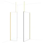 Maxaro Diamond Inloopdouche | 110x60 cm Glanzend lichtgoud Helder glas 2 vaste wanden