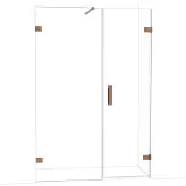 Maxaro Diamond Douchedeur | 135 cm Glanzend koper Helder glas Draaideur