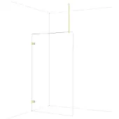 Maxaro Diamond Inloopdouche | 120 cm Glanzend lichtgoud Helder glas Vaste wand