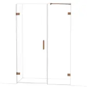 Maxaro Diamond Douchedeur | 135 cm Glanzend koper Helder glas Draaideur