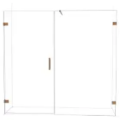 Maxaro Diamond Douchedeur | 215 cm Glanzend koper Helder glas Draaideur