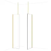 Maxaro Diamond Inloopdouche | 70x50 cm Glanzend lichtgoud Helder glas 2 vaste wanden