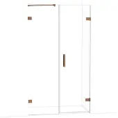 Maxaro Diamond Douchedeur | 115 cm Glanzend koper Helder glas Draaideur