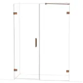 Maxaro Diamond Douchedeur | 145 cm Glanzend koper Helder glas Draaideur