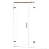Maxaro Diamond Douchedeur | 95 cm Glanzend koper Helder glas Draaideur