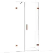 Maxaro Diamond Douchedeur | 95 cm Glanzend koper Helder glas Draaideur