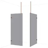 Maxaro Diamond Inloopdouche | 120x90 cm Glanzend koper Rookglas 2 vaste wanden