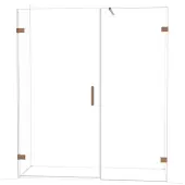 Maxaro Diamond Douchedeur | 175 cm Glanzend koper Helder glas Draaideur