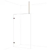 Maxaro Diamond Inloopdouche | 120 cm Glanzend koper Helder glas Vaste wand