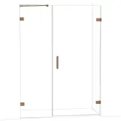 Maxaro Diamond Douchedeur | 145 cm Glanzend koper Helder glas Draaideur