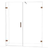 Maxaro Diamond Douchedeur | 165 cm Glanzend koper Helder glas Draaideur