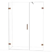 Maxaro Diamond Douchedeur | 145 cm Glanzend koper Helder glas Draaideur