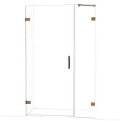 Maxaro Diamond Douchedeur | 125 cm Glanzend koper Helder glas Draaideur