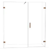 Maxaro Diamond Douchedeur | 185 cm Glanzend koper Helder glas Draaideur
