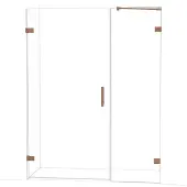Maxaro Diamond Douchedeur | 155 cm Glanzend koper Helder glas Draaideur