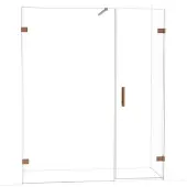 Maxaro Diamond Douchedeur | 165 cm Glanzend koper Helder glas Draaideur