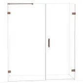 Maxaro Diamond Douchedeur | 175 cm Glanzend koper Helder glas Draaideur