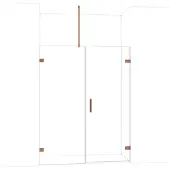 Maxaro Diamond Douchedeur | 155 cm Glanzend koper Helder glas Draaideur