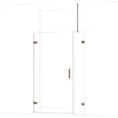 Maxaro Diamond Douchedeur | 125 cm Glanzend koper Helder glas Draaideur