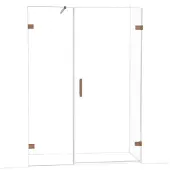 Maxaro Diamond Douchedeur | 145 cm Glanzend koper Helder glas Draaideur