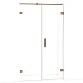 Maxaro Diamond Douchedeur | 115 cm Glanzend koper Helder glas Draaideur