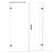 Maxaro Diamond Douchedeur | 135 cm Glanzend koper Helder glas Draaideur