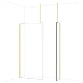 Maxaro Diamond Inloopdouche | 100x40 cm Glanzend lichtgoud Helder glas 2 vaste wanden