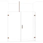 Maxaro Diamond Douchedeur | 185 cm Glanzend koper Helder glas Draaideur