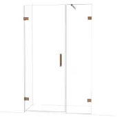 Maxaro Diamond Douchedeur | 125 cm Glanzend koper Helder glas Draaideur