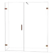 Maxaro Diamond Douchedeur | 175 cm Glanzend koper Helder glas Draaideur